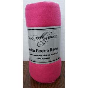 Manhattan Heights Pink Lightweight Fleece Throw Blanket 50 X 60 Inches New